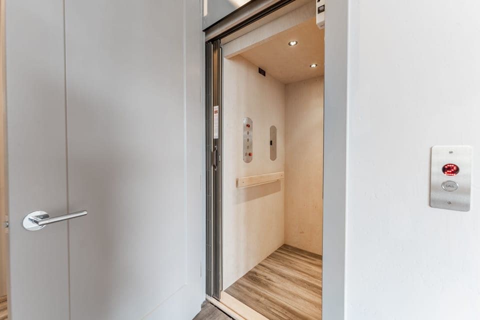Private in home elevator.