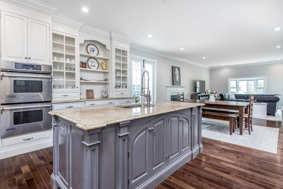 Large gourmet kitchen with all of the needed equipment to feed the family