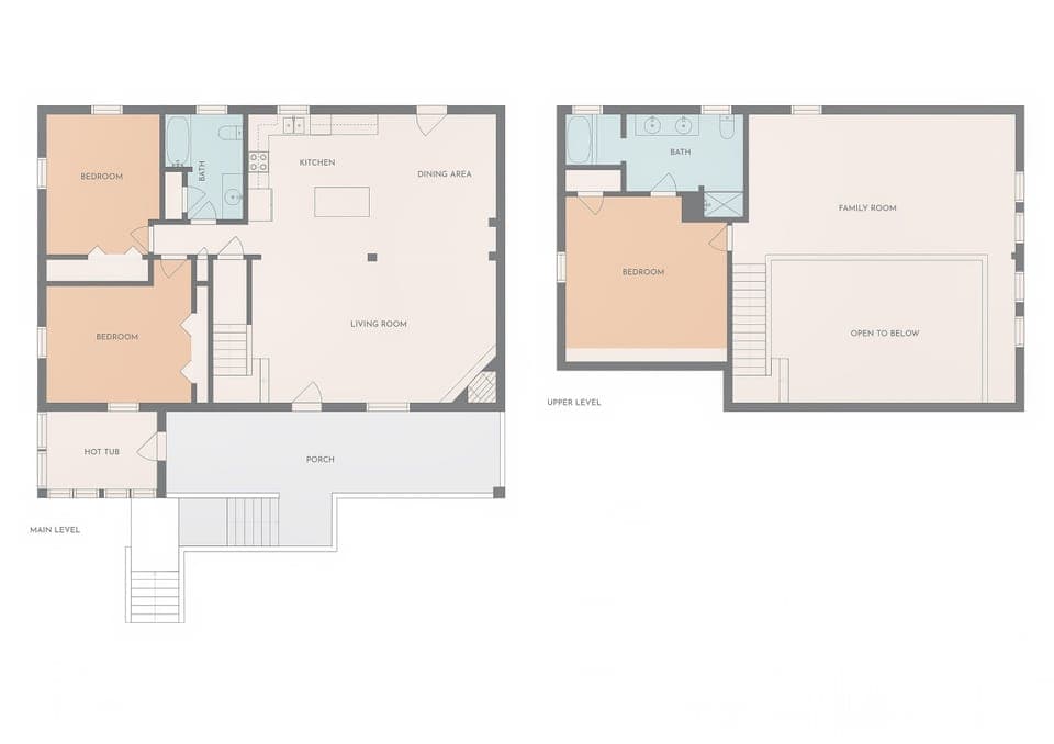 The Cabin has an open floor plan