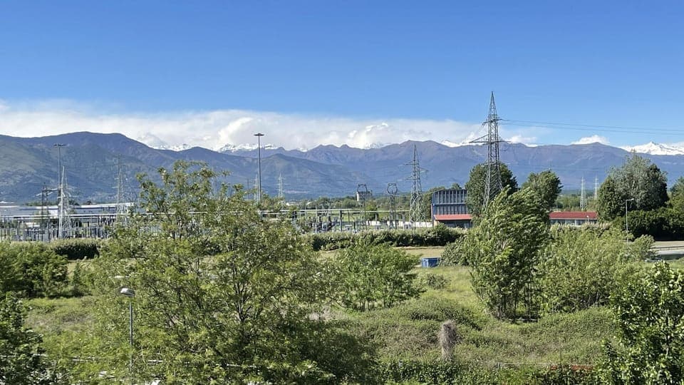 Beautiful view from the balcony. You can also see the Basilica of Superga