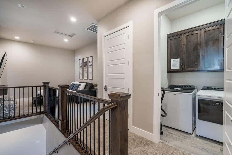 Upstairs family room and laundry room