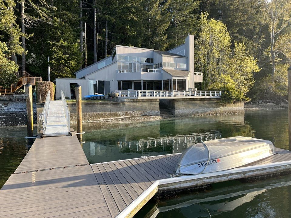 House from the water on the newly refurbished dock