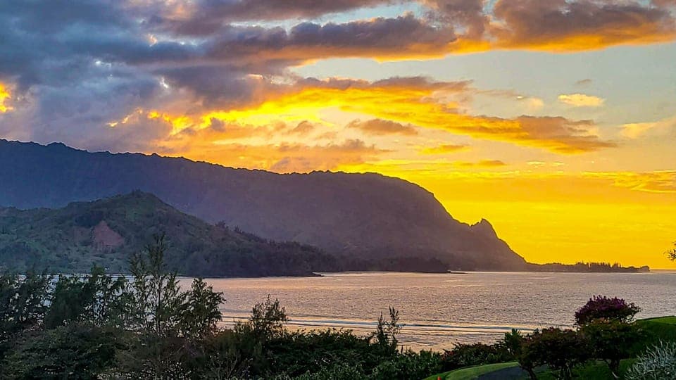 Hanalei Bay Resort #43212 - Sunset View From Lanai - Parrish Kauai