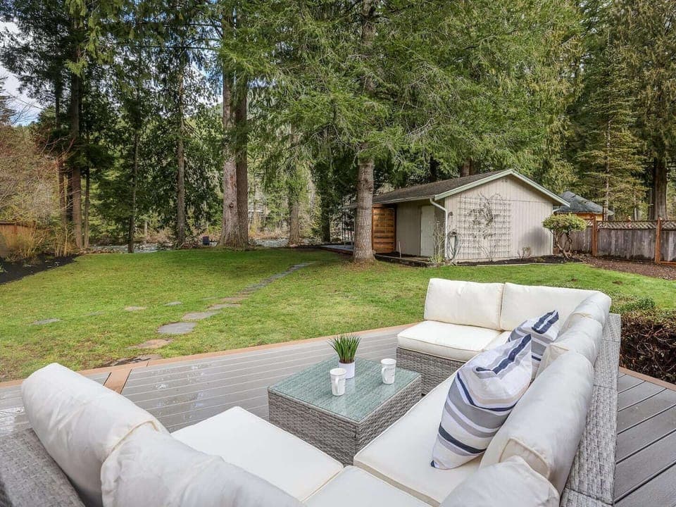 View from Main house back patio, Looking out over the South fork of the Snoqualmi river