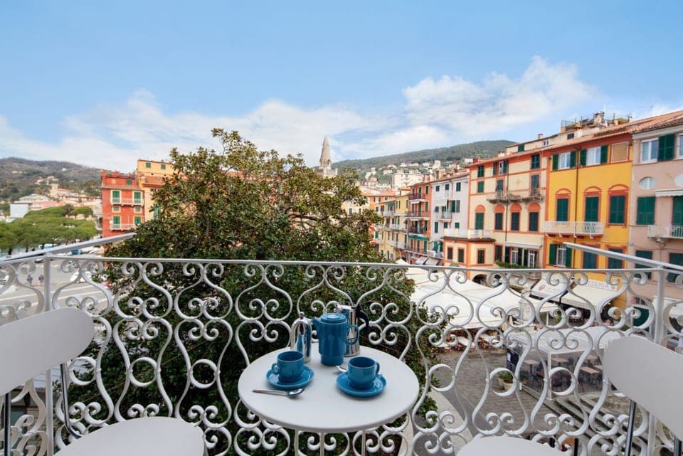 View from balcony on Lerici main square, pederstrian area