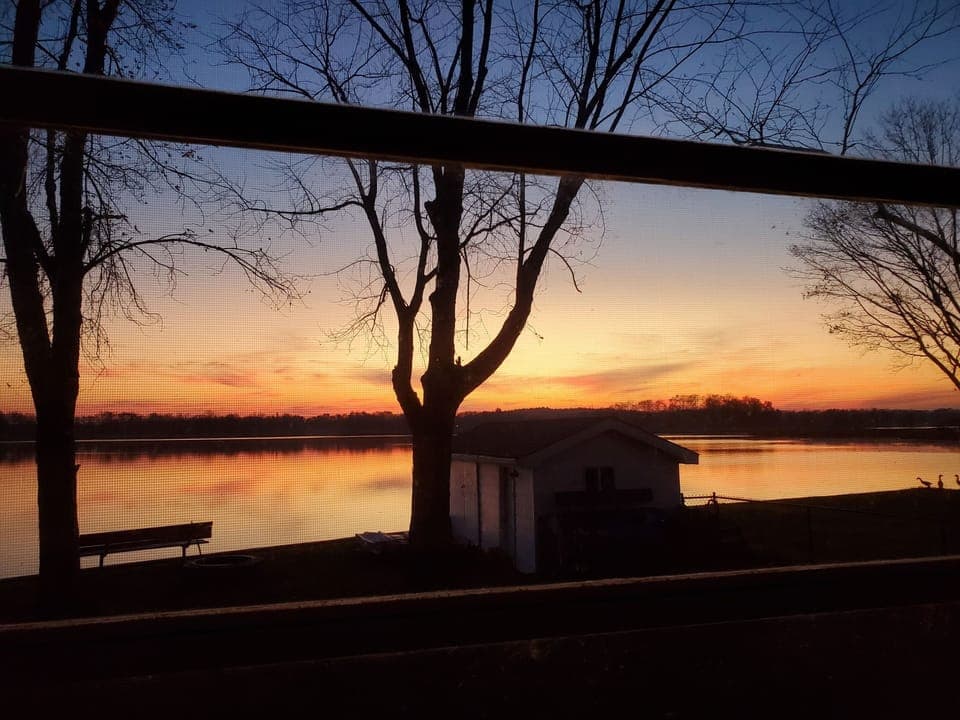 View from the 3 season room. Beautiful fall sunset.