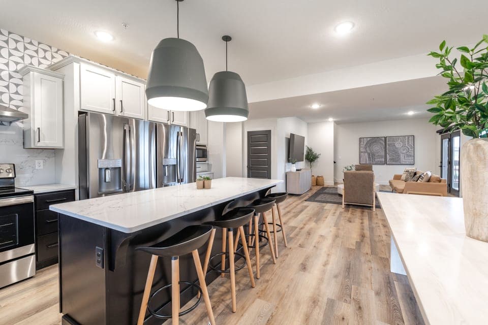 Upscale, comfortable, and spacious main floor.