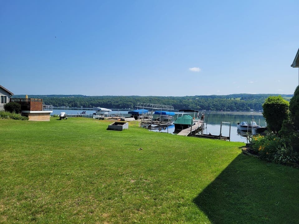 The waterfront; the photo was taken from the patio. 