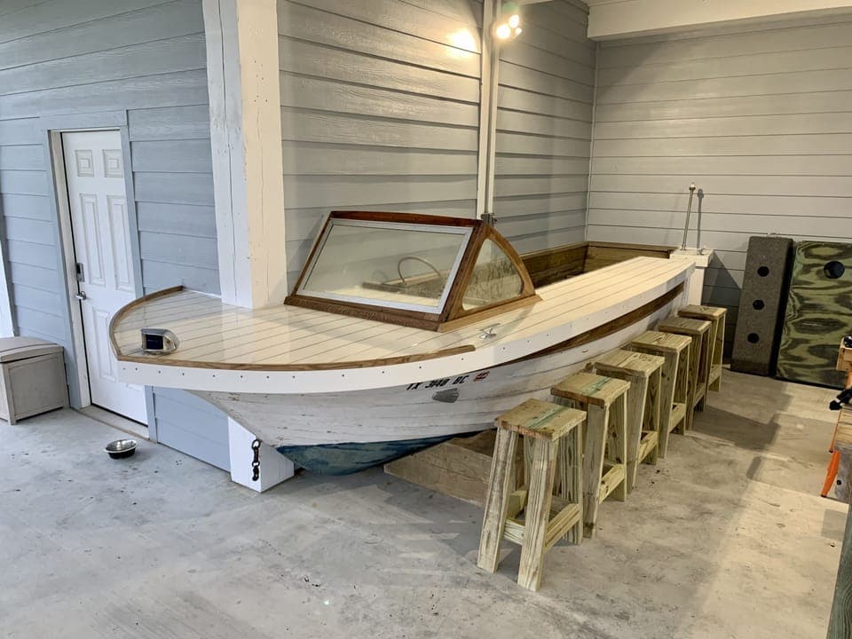 One of a kind boat bar to enjoy those drinks