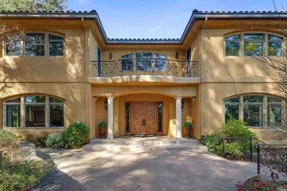 Stately front entrance