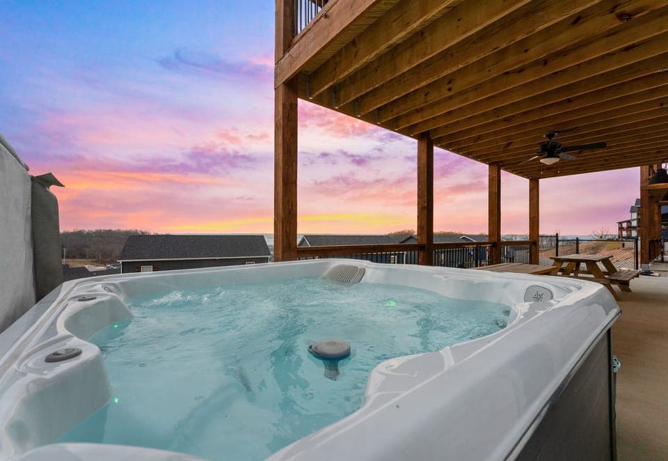 Soak your cares away in the hot tub as the sun sets, creating the perfect end to a day of exploring.