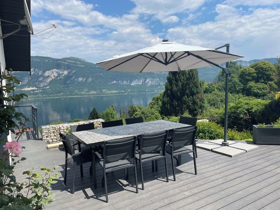 Terrace with dining table