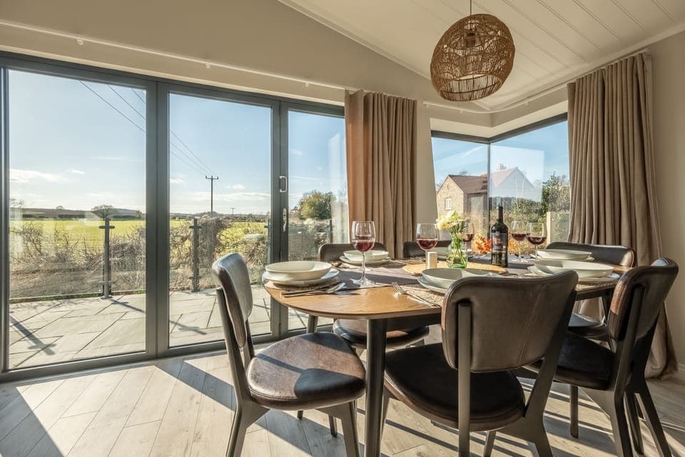 Ground floor: Wonderful open vista from the dining area and balcony