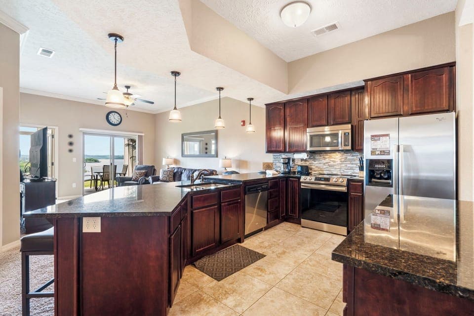 Full Kitchen with a Lake View