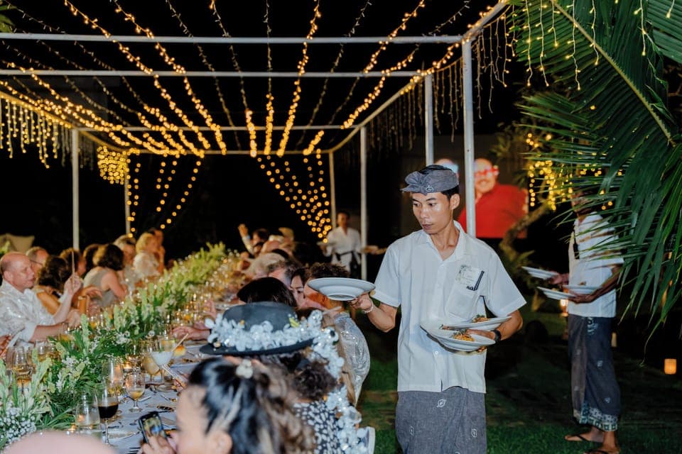 Outdoor banquet area