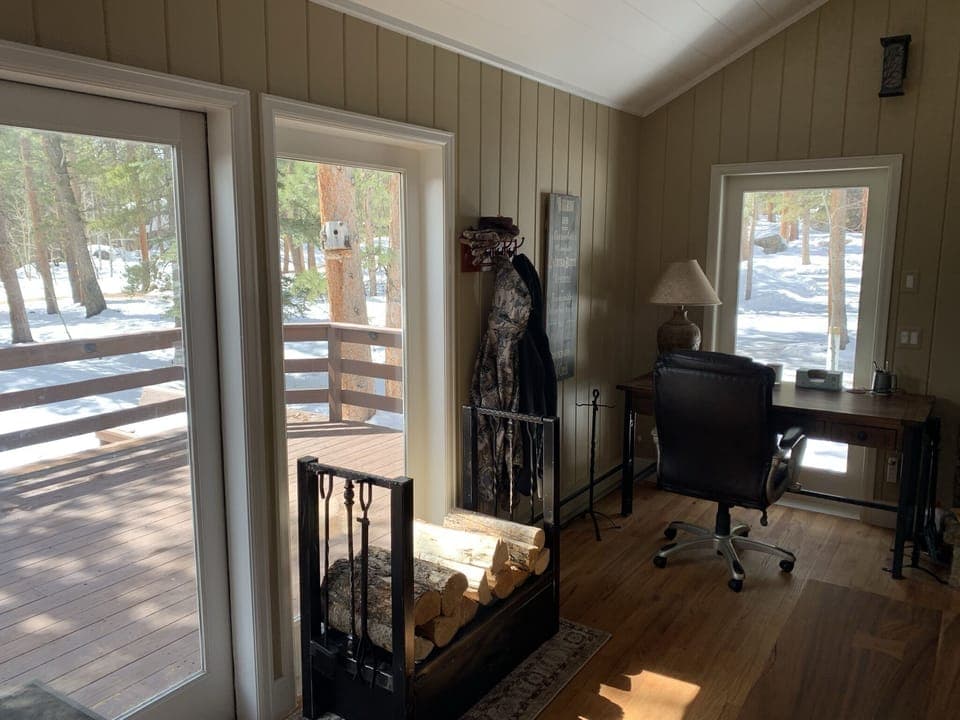 Views from Great room to front deck.