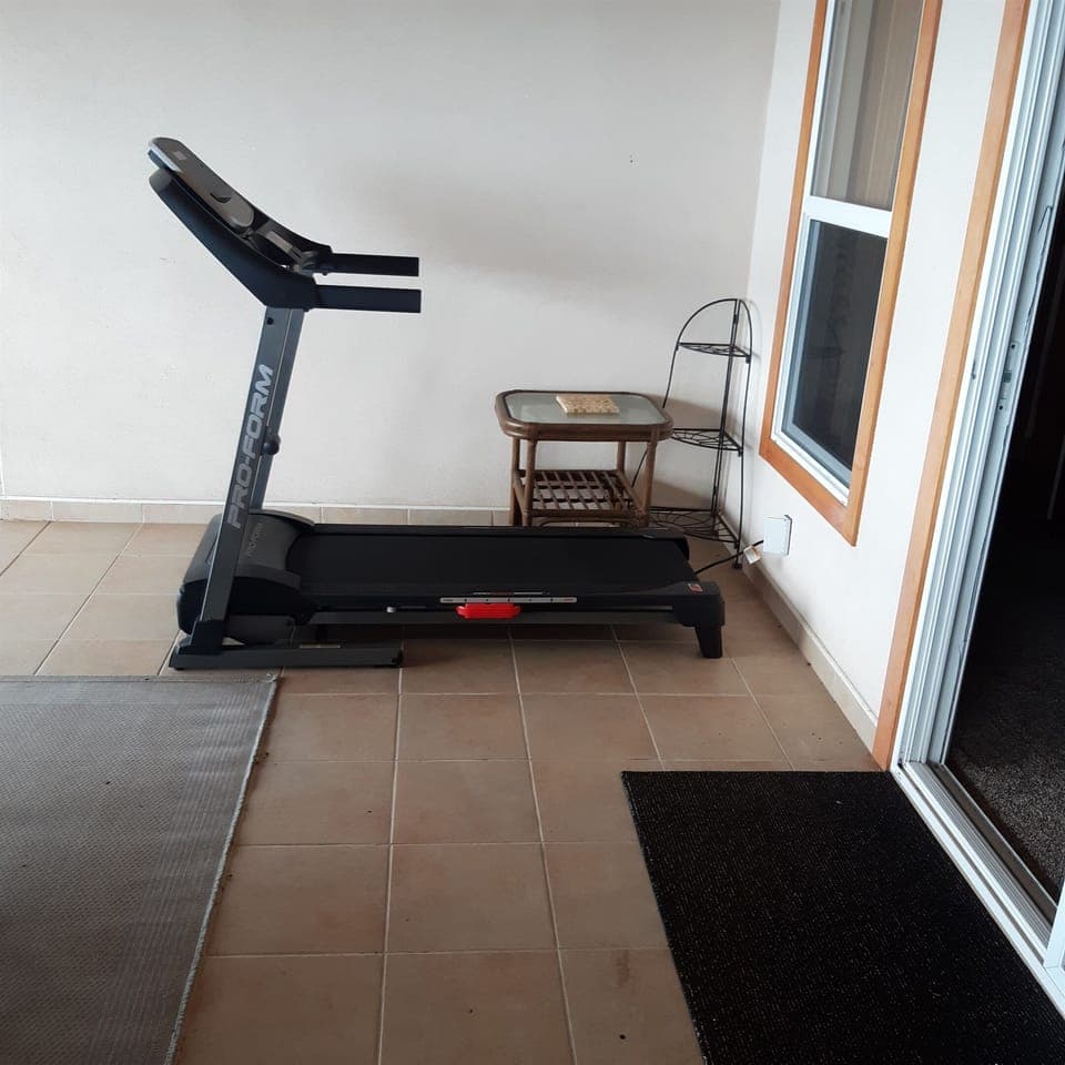 Extra energy! Burn it off on the provided treadmill