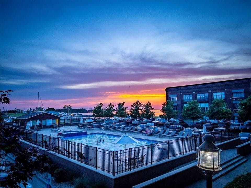 Beautiful sunset views from our private, covered balcony