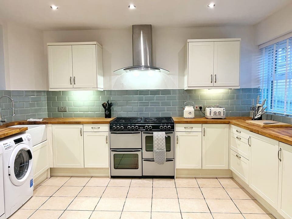 The Kitchen - with double oven, dishwasher, washing machine and kitchen essentials