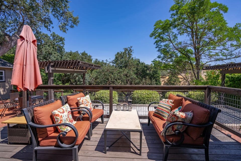 Enjoy the Outdoor Patio Drinking Local Wines with Friends