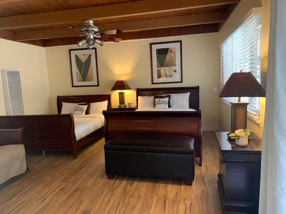The Cozy Master bedroom, includes 2 queen size beds, 1 sofa bed