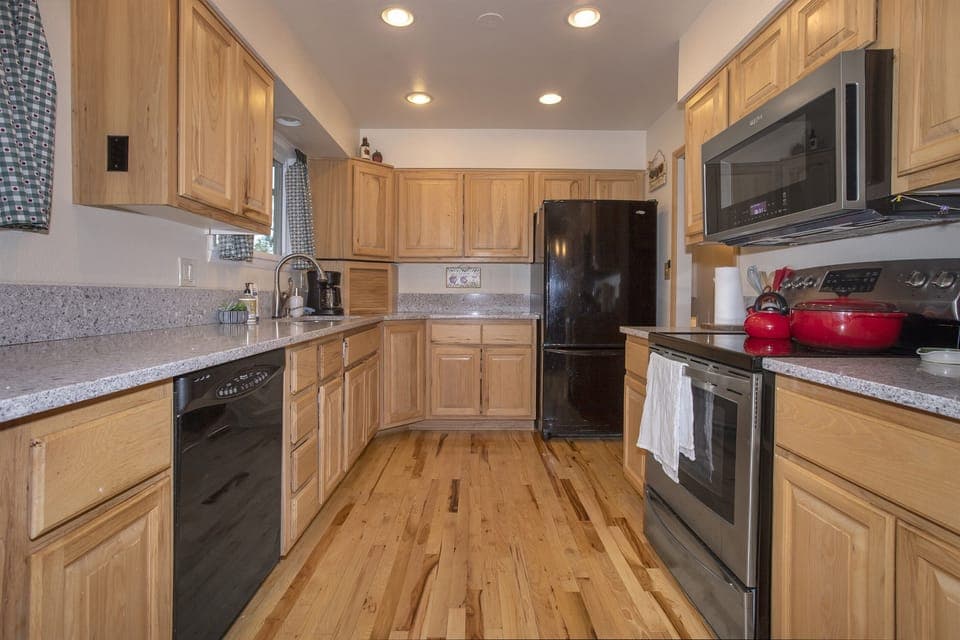 Fully stocked kitchen with appliance
