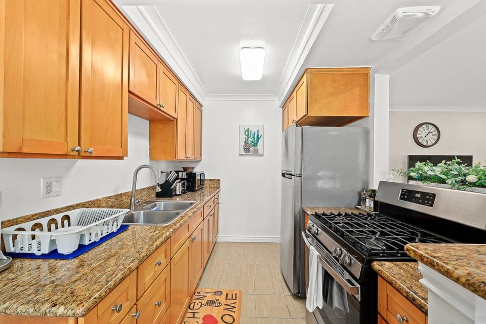 A fully stocked kitchen makes any meal possible.
