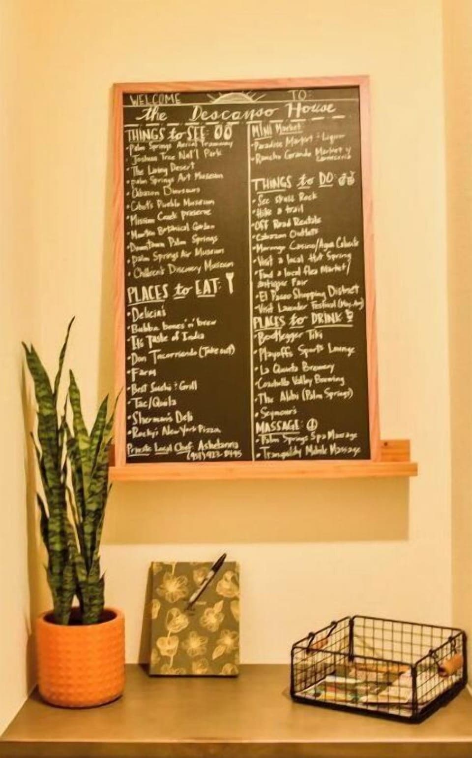 chalkboard with ideas to do in and around the house