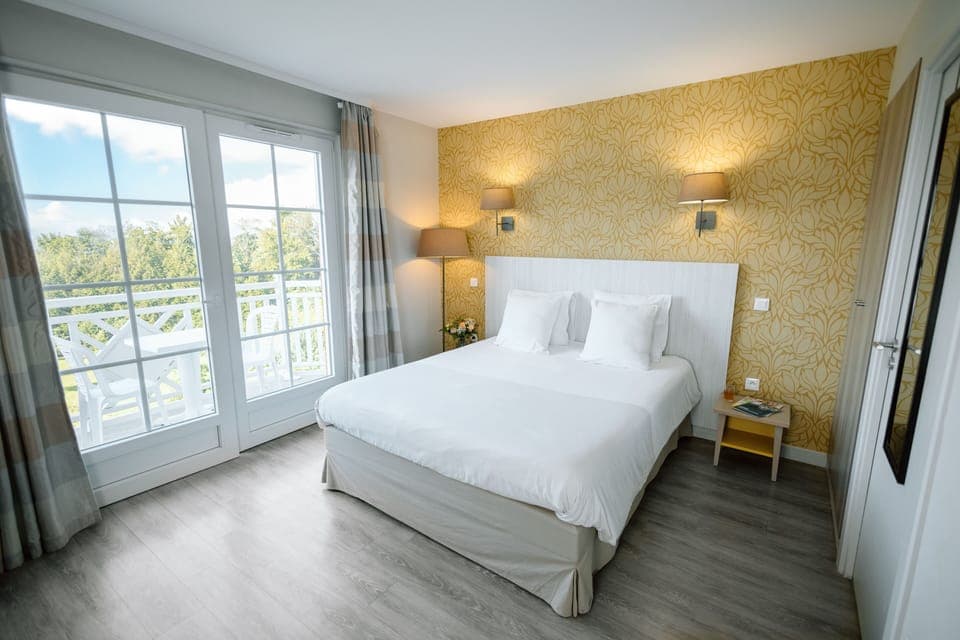 Drift to sleep in a comfortable bed after a wonderful day outside.