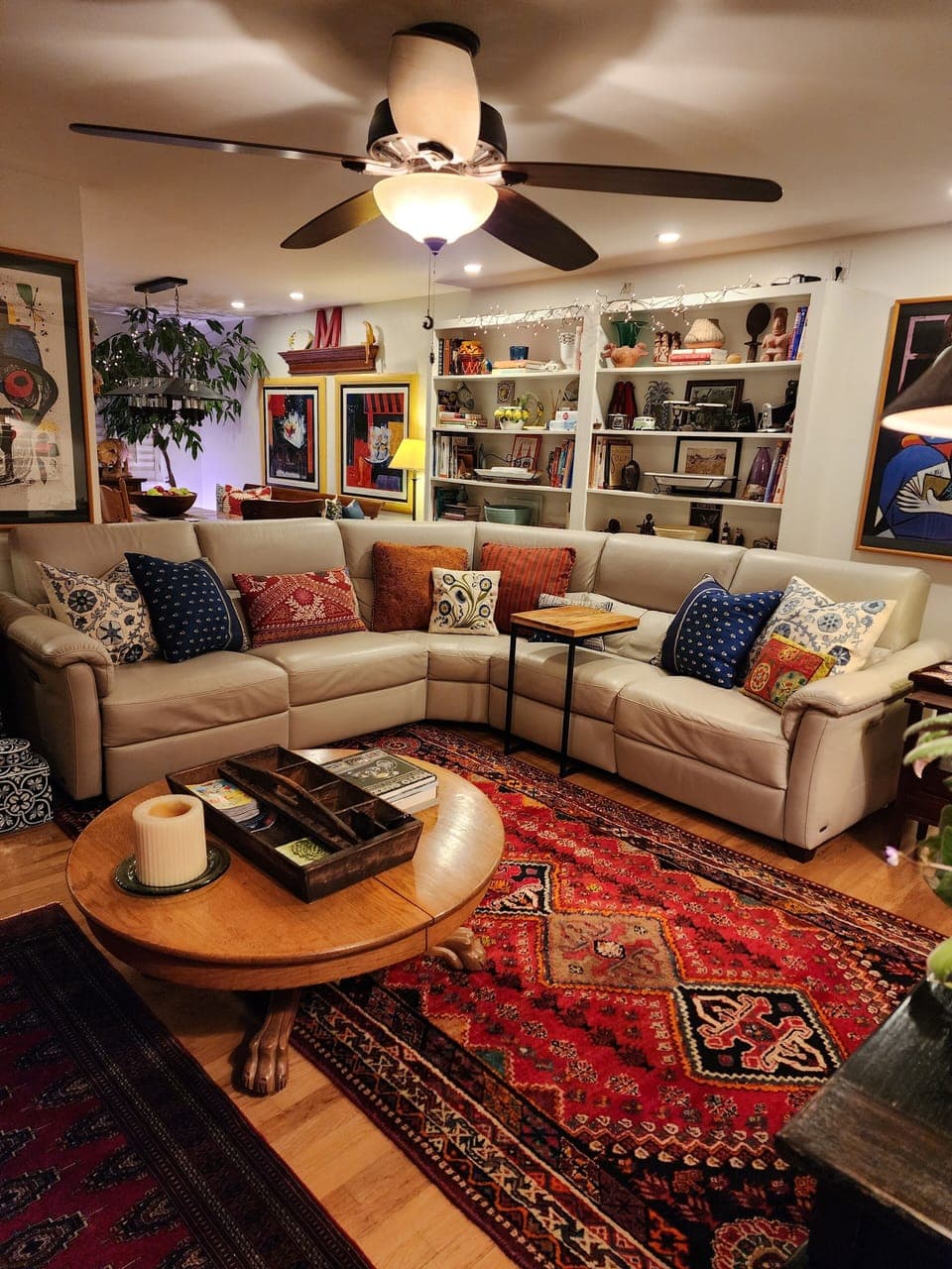 Natucci leather sectional to enjoy, kick back & relax, watch movies & favs!