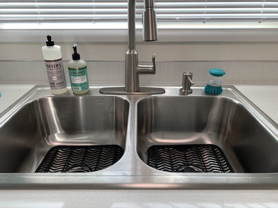 New stainless steel sink.