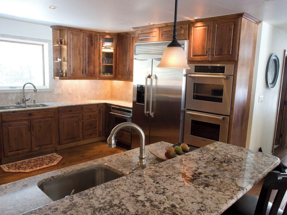 Main kitchen, includes double Thermador oven, two sinks, two dishwashers