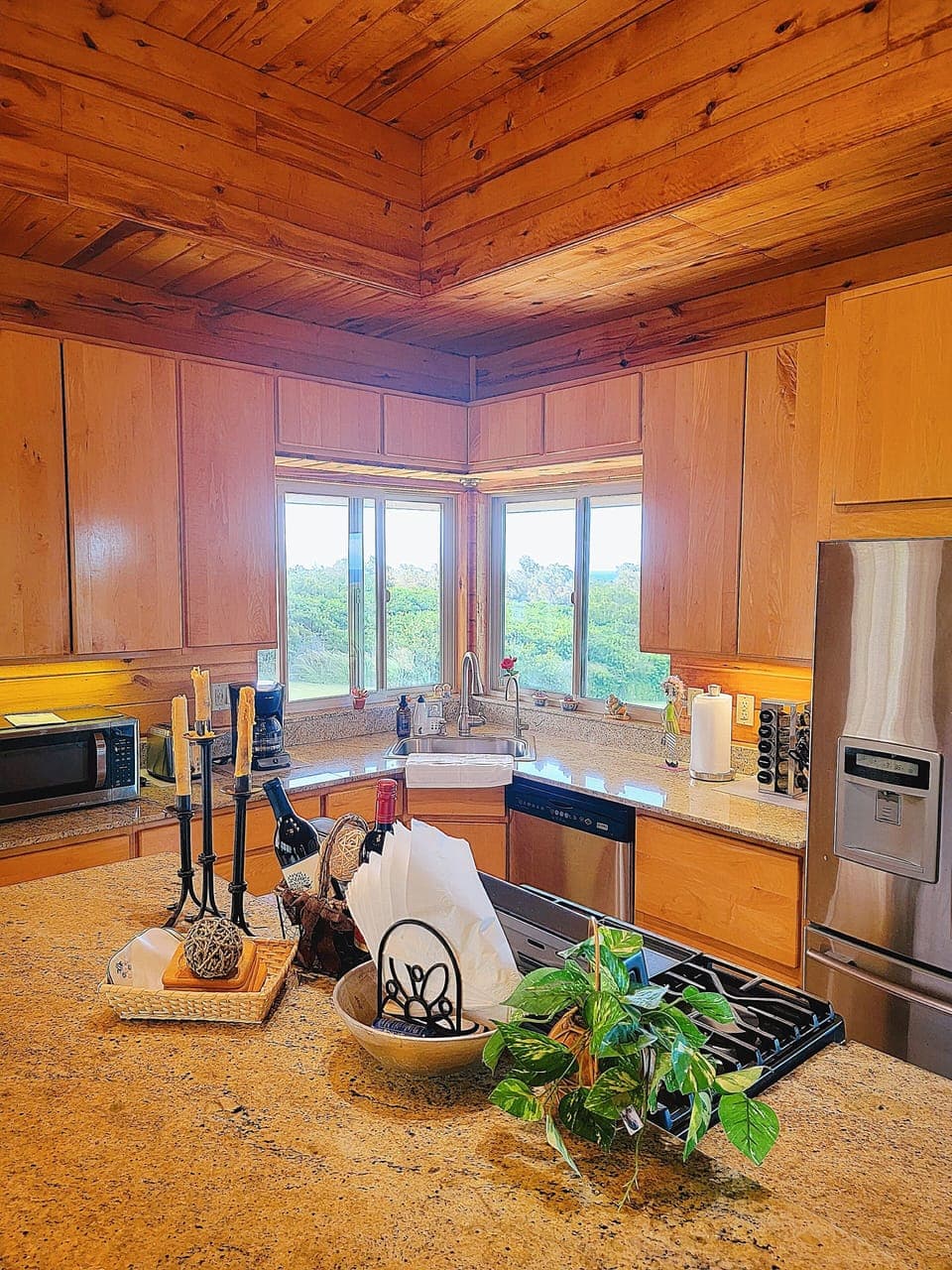 Prepare meals in our full kitchen.