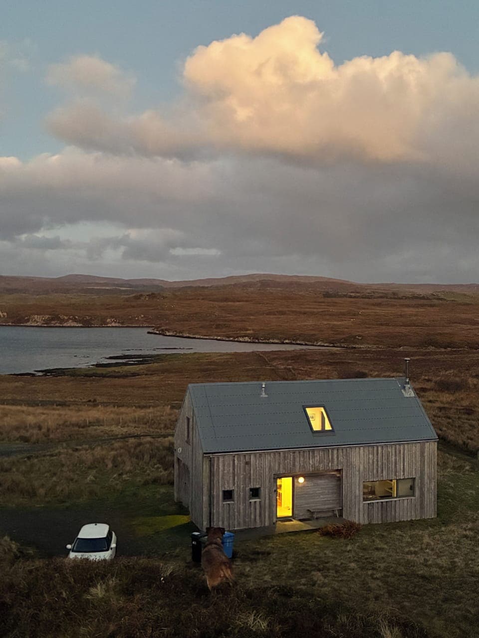 Dusk at timber house