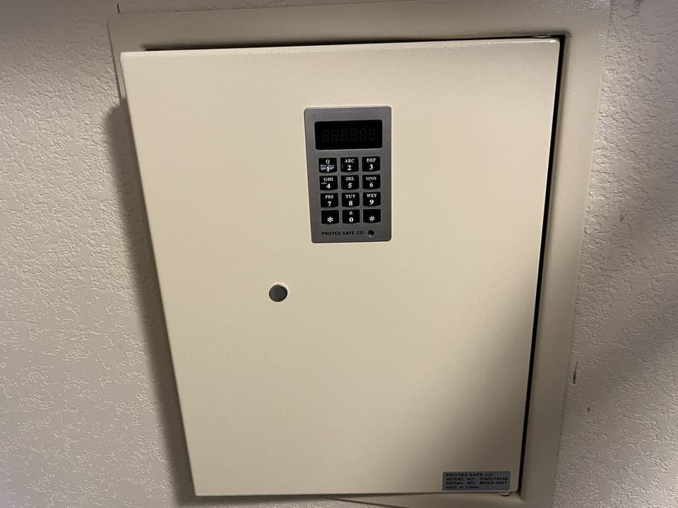 Safe available in Master Closet 