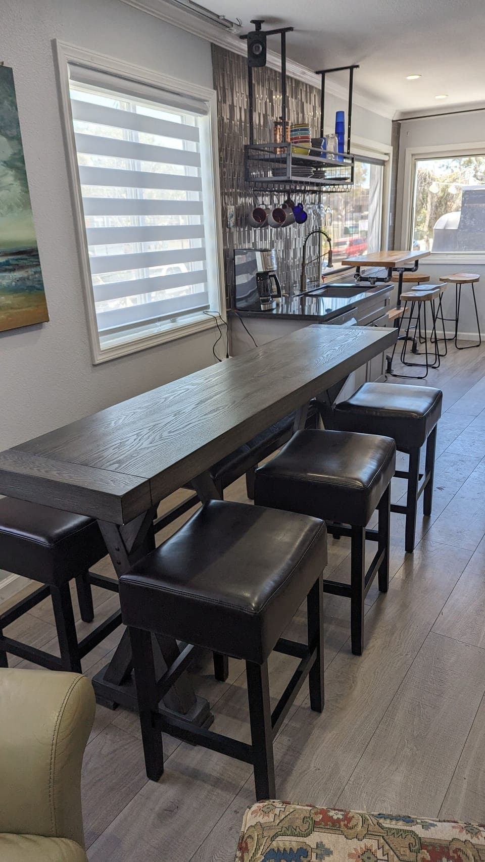 Dining room table and the open concept living space