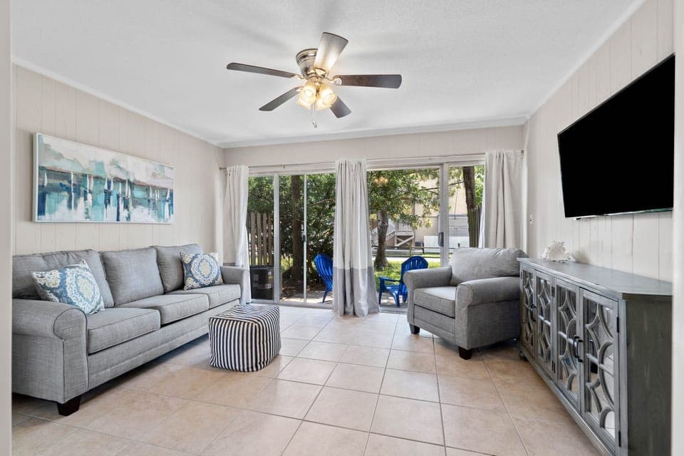 Living room with queen sleeper sofa