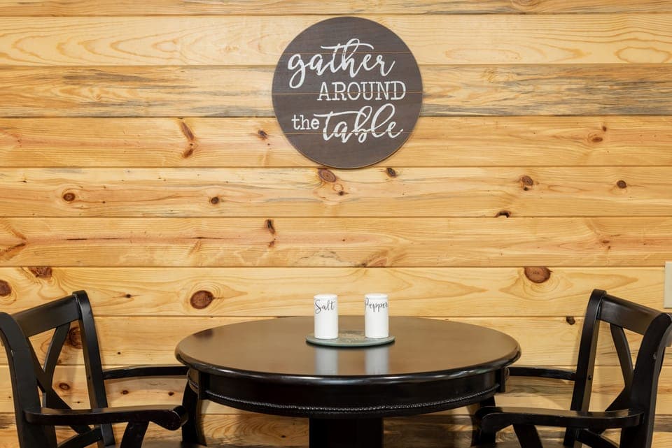 Pub table for you to sit and enjoy a cup of joe