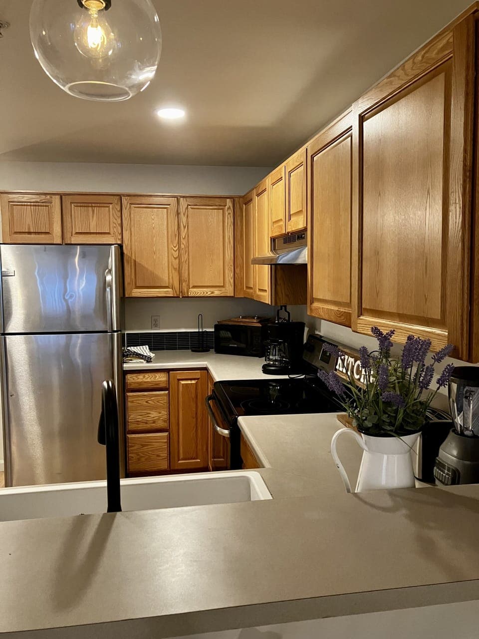 The kitchen is fully stocked and ready for a chef