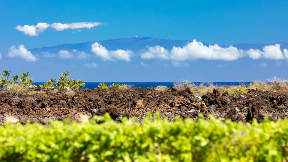 View of the ocean and Maui in the distance