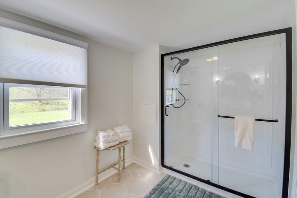 Downstairs bathroom shower