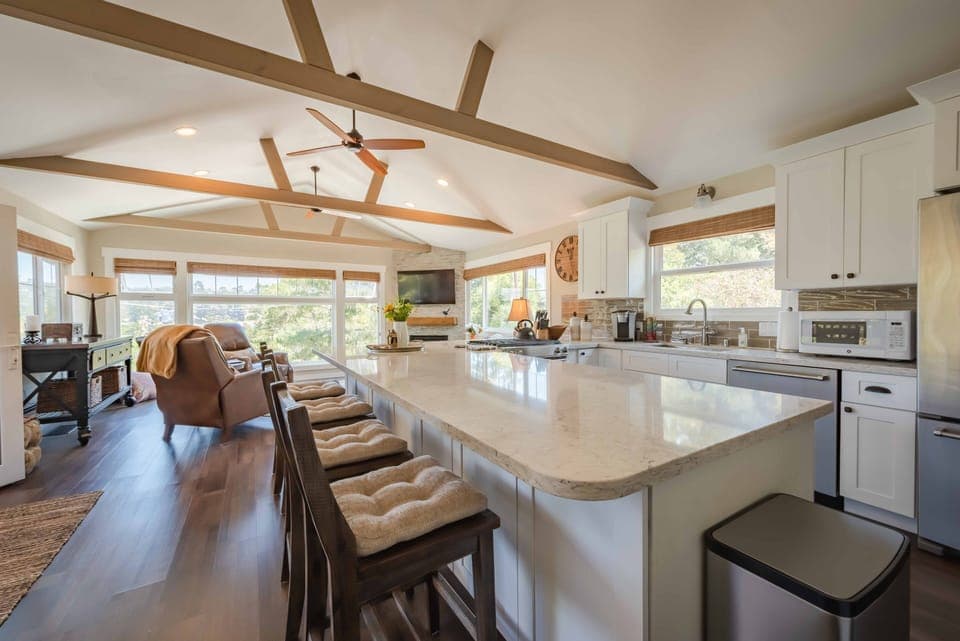 Open kitchen to the living area