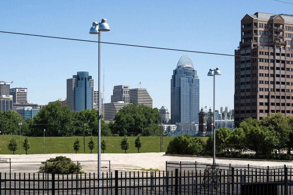 A sweet view of the Cincinnati skyline from across the river!