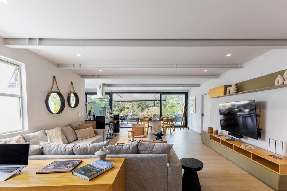 Sophisticated Living Area with Tranquil Views


