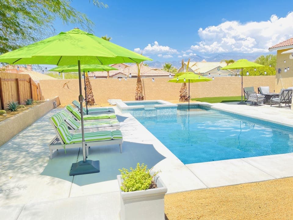 Salt water pool and spa