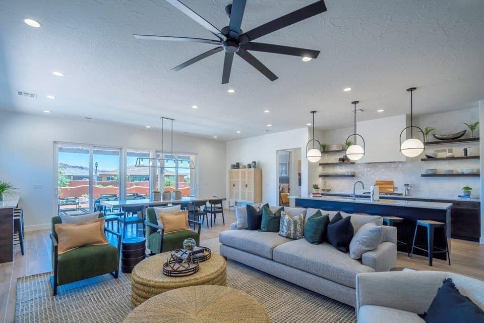 Spacious main floor living areas offer ample space for large groups to gather