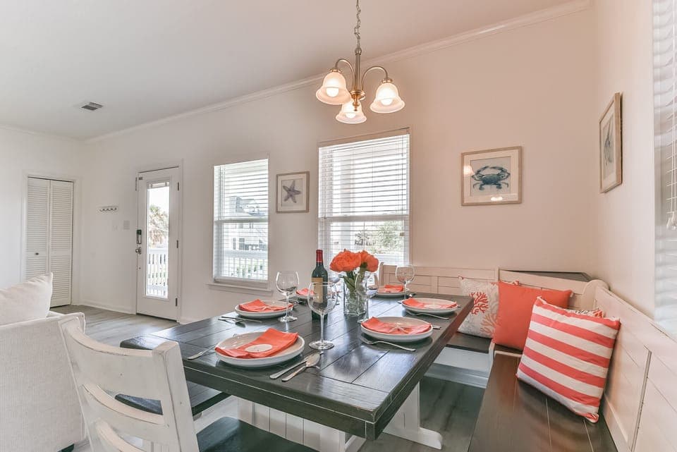 Open concept dining, living and kitchen so everyone is part of the conversation.