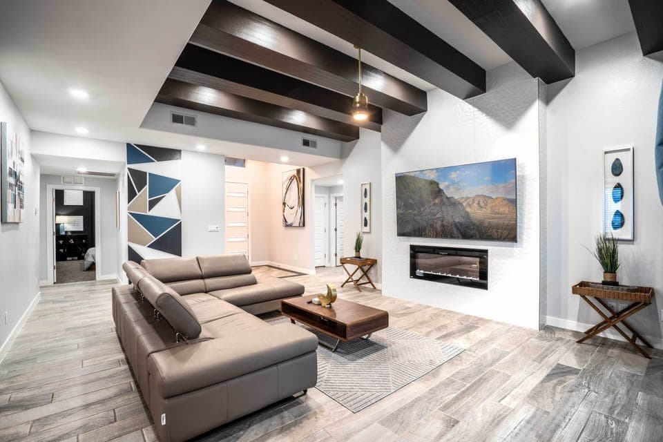 Kitchen view of living room 
