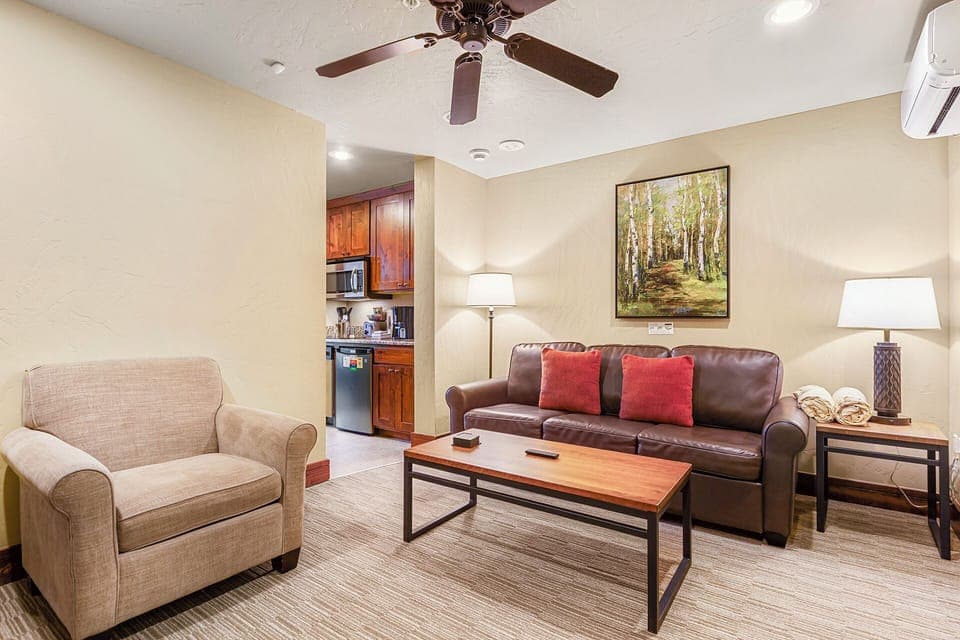 Living room with Queen sleeper sofa