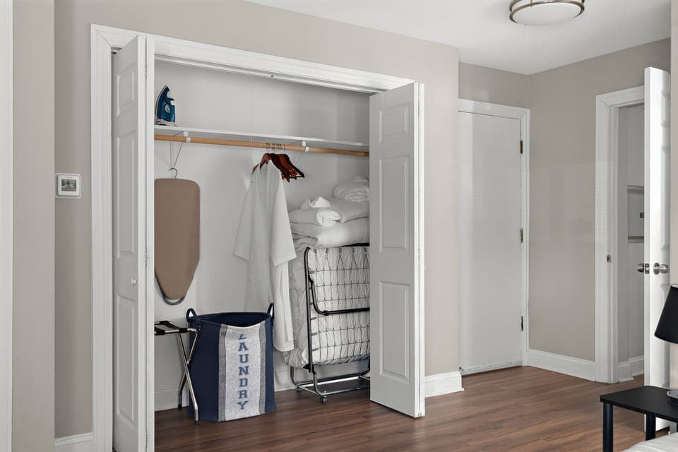 Extra sleeping bed in the closet.